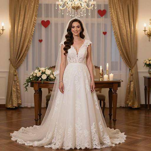 Elegant Bride in Stunning Wedding Dress