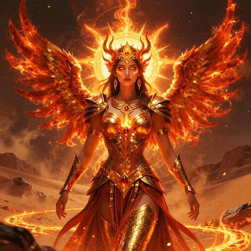Mystical Phoenix Warrior Queen Art