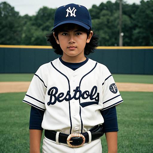 Realistic Boy in Baseball Costume