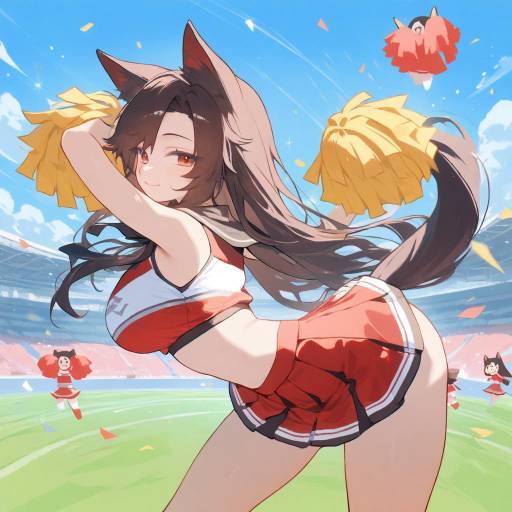 Dynamic Cheerleader in Action
