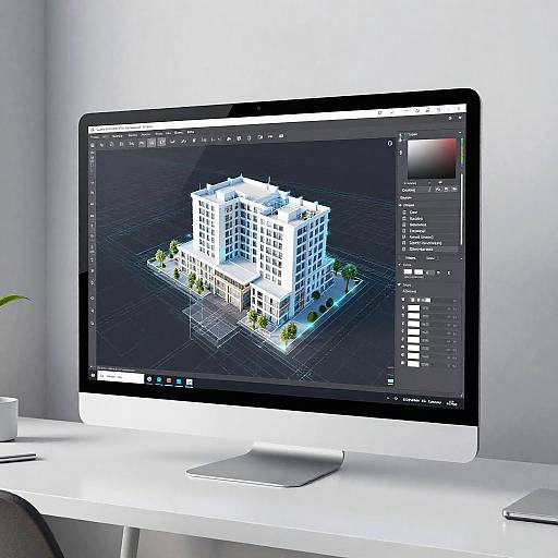 Futuristic AI CAD Interface Display