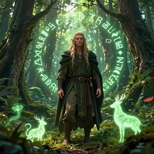 Celtic Druid in Enchanted Forest