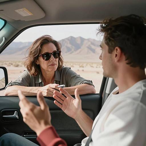Conversation Between Two People in Car in Desert