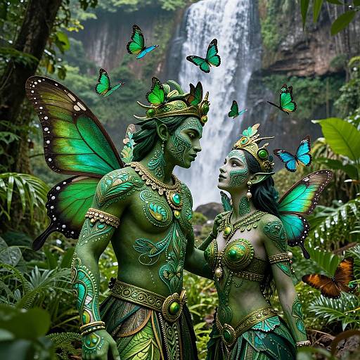 Photorealistic Green Man and Woman