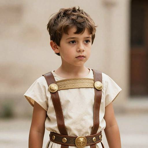 Young Boy in Ancient Roman Costume