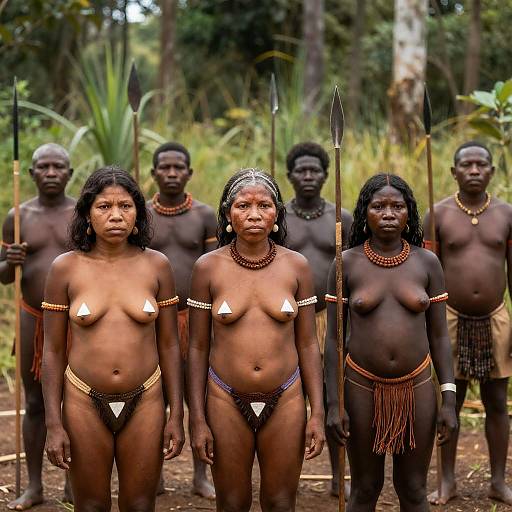 Vivid Forest Portrait of Indigenous Tribe