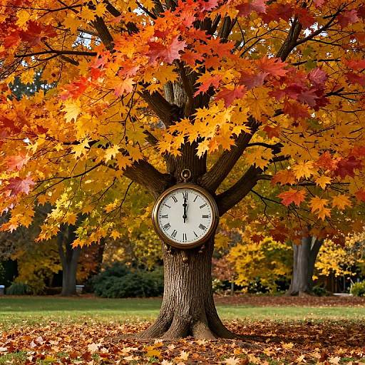 Surreal Tree with Vintage Clock