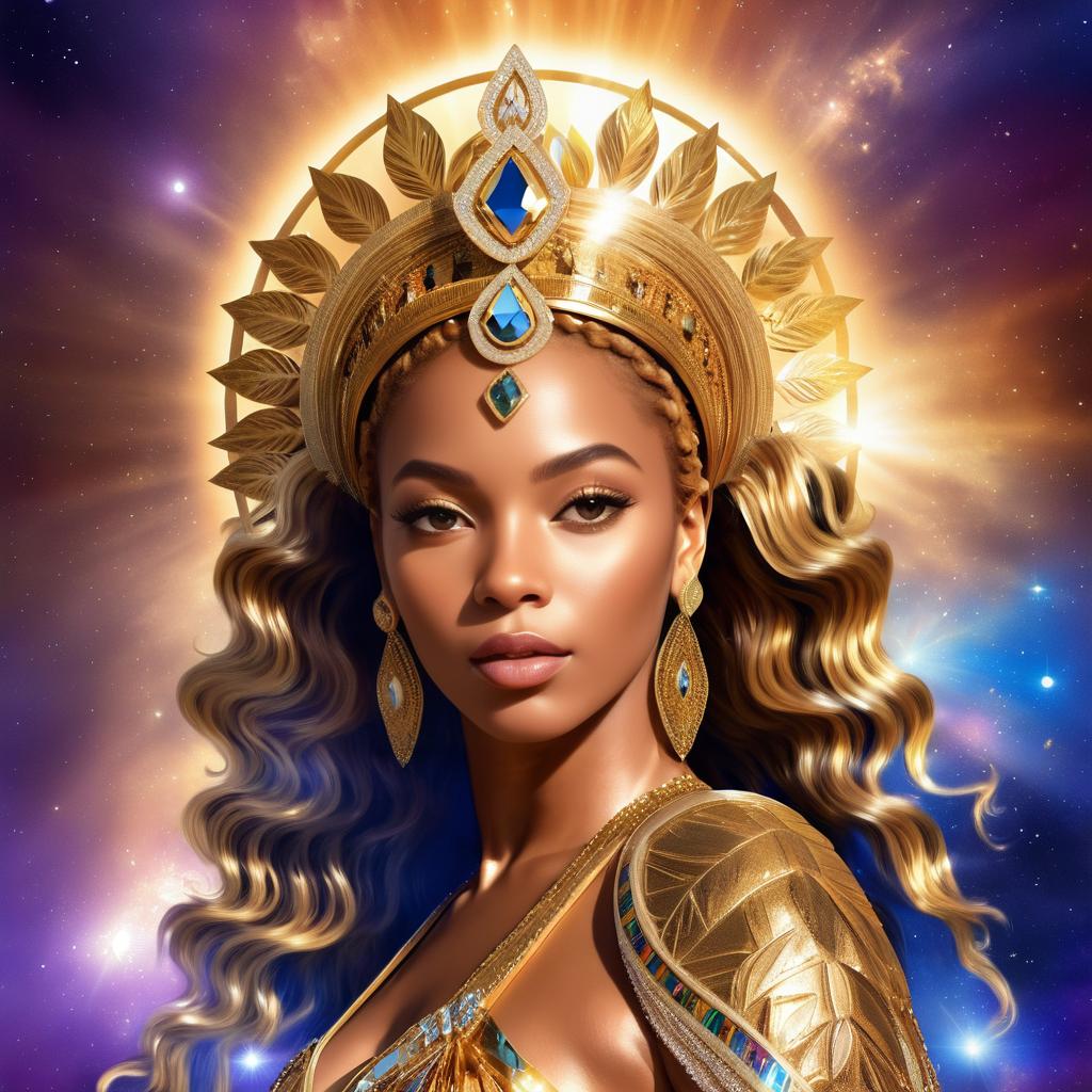 Beyoncé as a Celestial Goddess Artwork