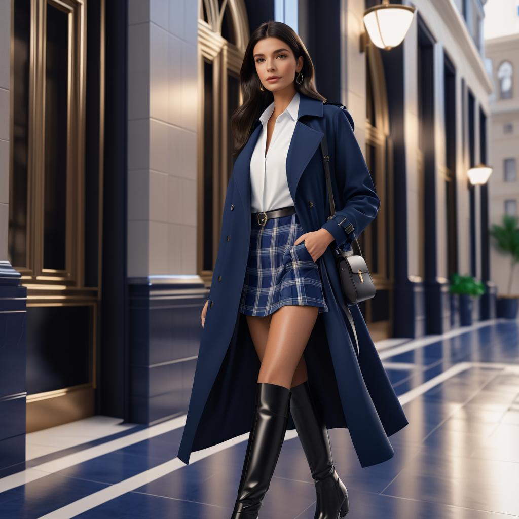 Stylish Young Woman in Chic Lobby