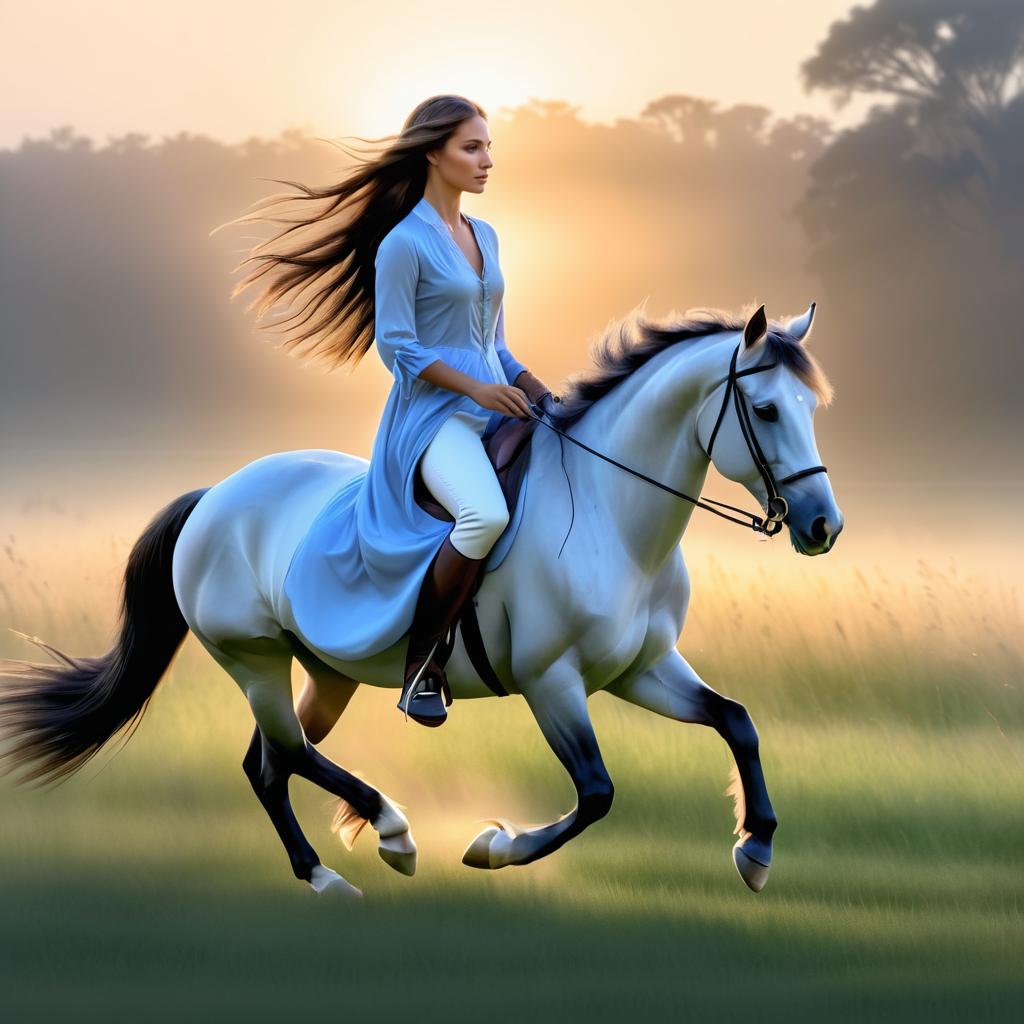 Enchanting Roan Horse and Serene Girl