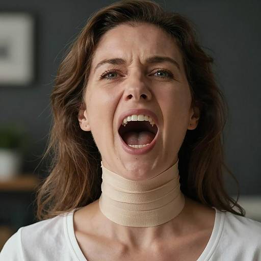 Screaming Woman Portrait with Tape