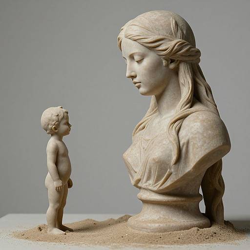 Sculpted Figures of Serenity and Innocence
