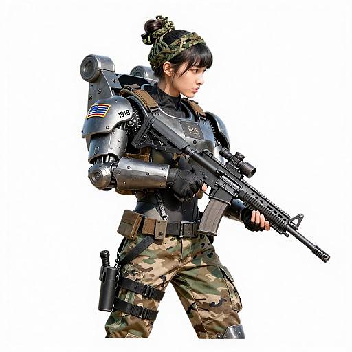 Part-Mech Female Exoskeleton Sniper Sticker