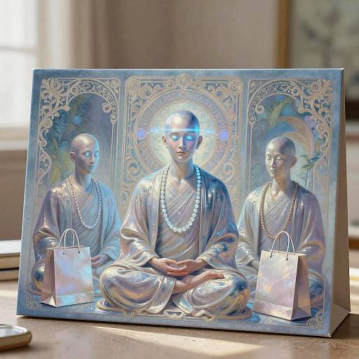 Futuristic Cyber Monks in Dreamy Rococo