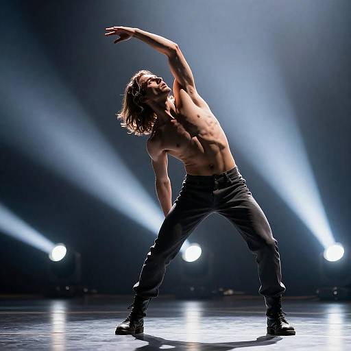 Dynamic Male Dancer Under Stage Lights