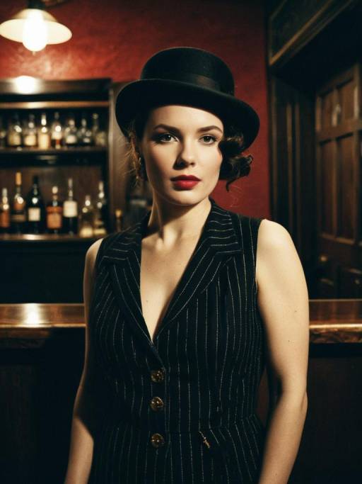 Woman in Vintage Speakeasy Costume