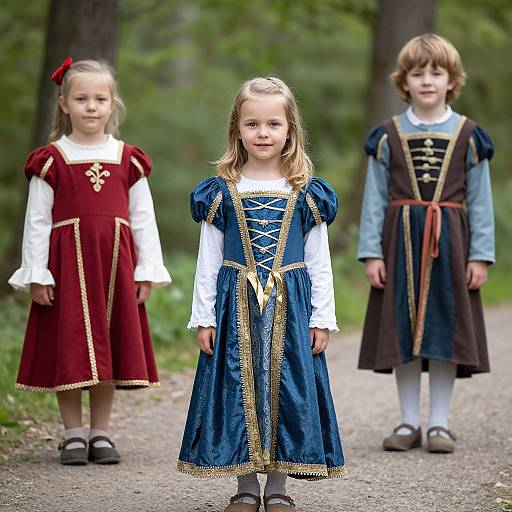 Child's Blue and Gold Medieval Dress