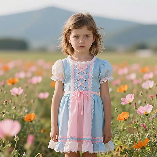 Charming Summer Dress in a Flower Field