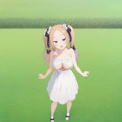 Anime Girl in White Sundress with Twintails