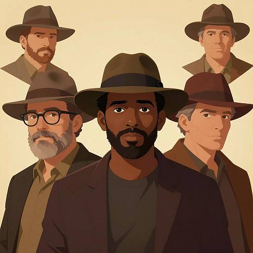 Three Distinguished Men in Warm Light