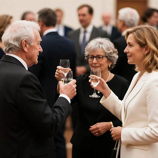 Elegant Social Gathering in Formal Attire