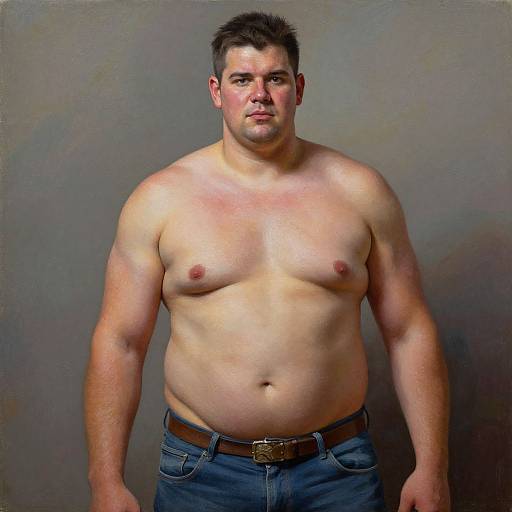 Palette Knife Oil Portrait of Angry Jock