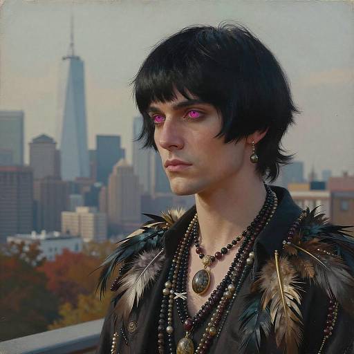 Elegant Urban Portrait with Atmospheric Lighting