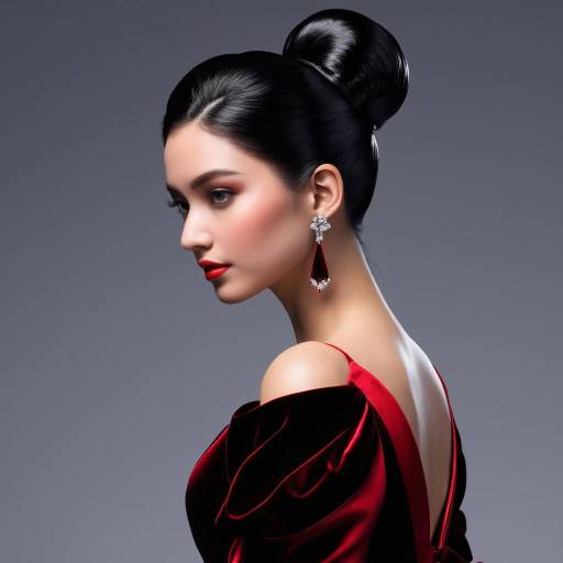 Elegant Girl in Red Velvet Gown Elegant Girl in Red Velvet Gown