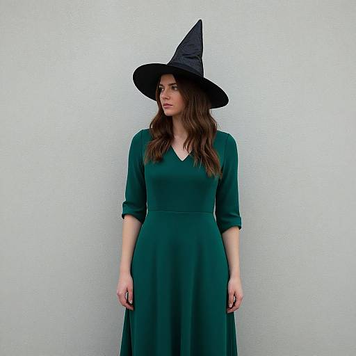 Woman in Witch Green Dress