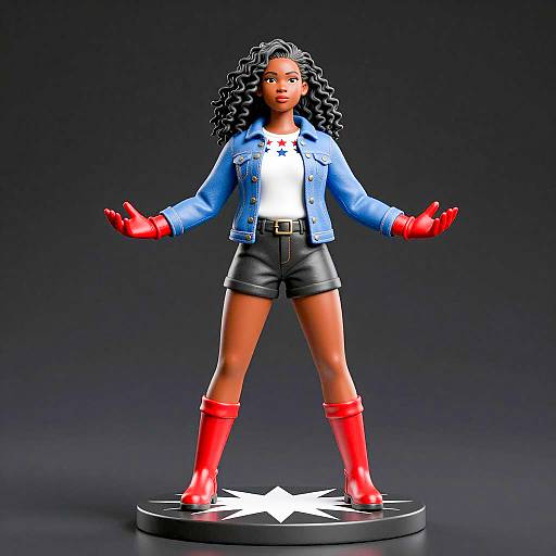 Powerful Black Woman Statue Pose