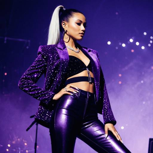 Glamorous Woman in Velvet and Leather