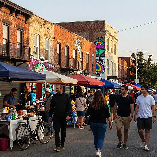 Vibrant Urban Market Street Scene