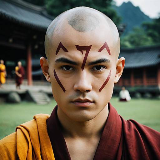 Realistic Adult Aang Costume Portrait