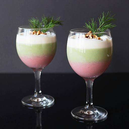 Layered Dessert in Wine Glasses