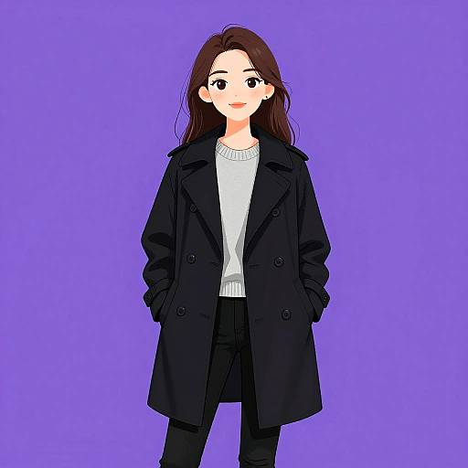 Stylish Woman in Casual Winter Outfit