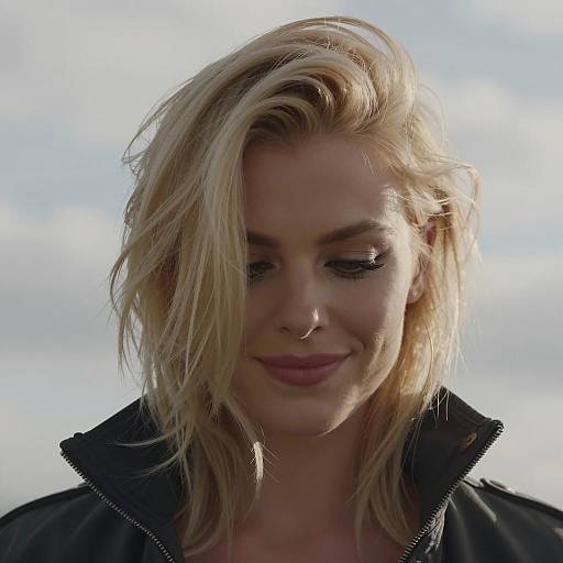 Close-up of Blonde Woman with Tousled Hair