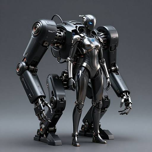 Futuristic Humanoid Machine with Arms