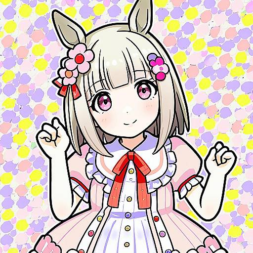 Illustration of Happy meek (umamusume), umamusume in the style of Tori (minamopa)