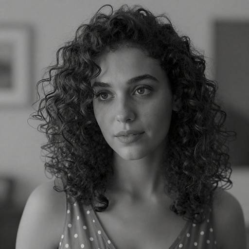 Contemplative Woman in Black-and-White Portrait