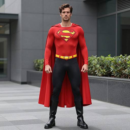 Man in Superman Costume Standing Outdoors