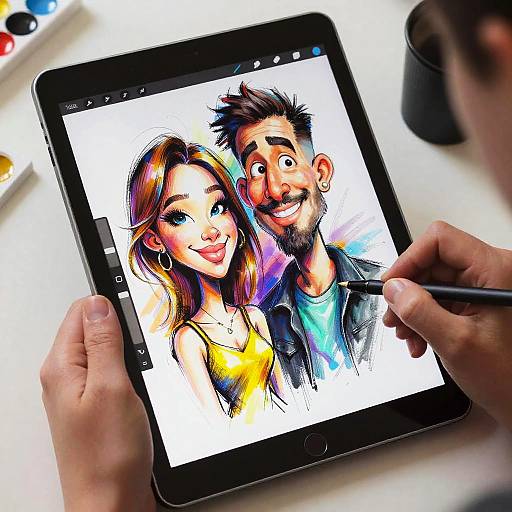 Digital Caricature Artist at Work