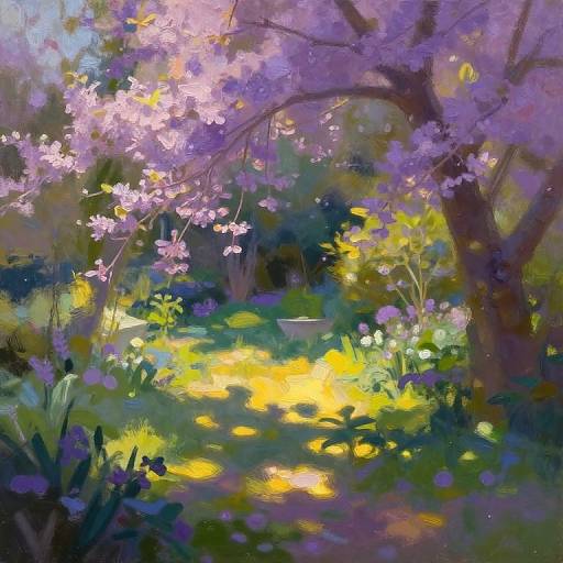 Impressionist Bug's-Eye Garden Scene