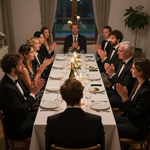 Elegant Dinner Gathering in Candlelight