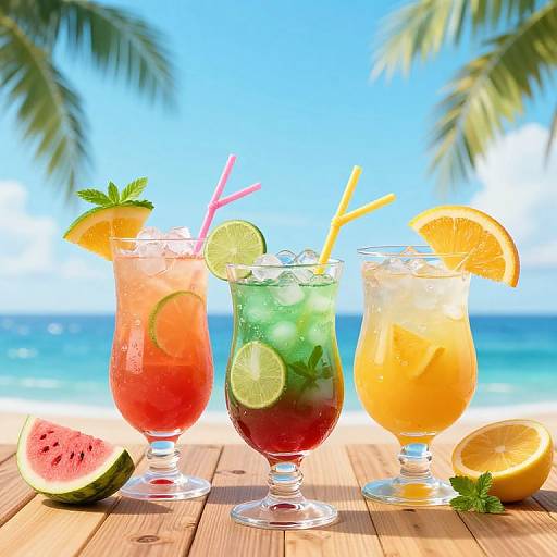 Vibrant Tropical Drinks Animation