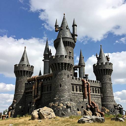 Steampunk Pipe and Stone Castle