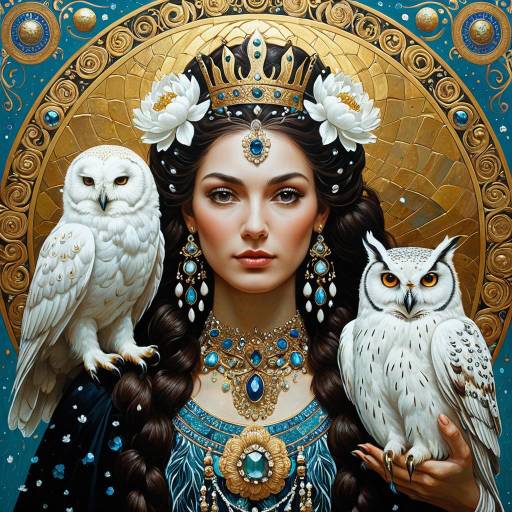 Goddess with Owls and Jewelled Crown