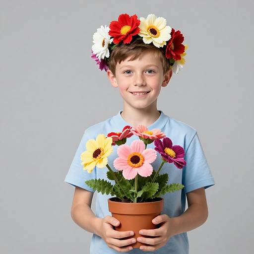 Boy in Bill and Ben Fancy Dress