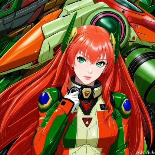 Illustration of Aida rayhunton, gundam in the style of 7saki