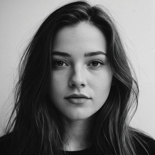 Realistic Monochrome Portrait of a Girl