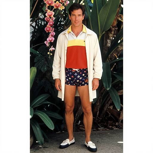 Vintage Tropical Casual Man Portrait